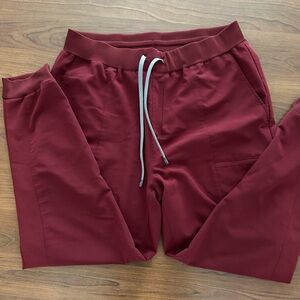 Fabletics Burgundy Jogger Pants Scrubs Uniform Women